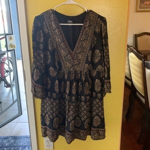 Anthropologie Maeve small boho hippie mini bell sleeve dress